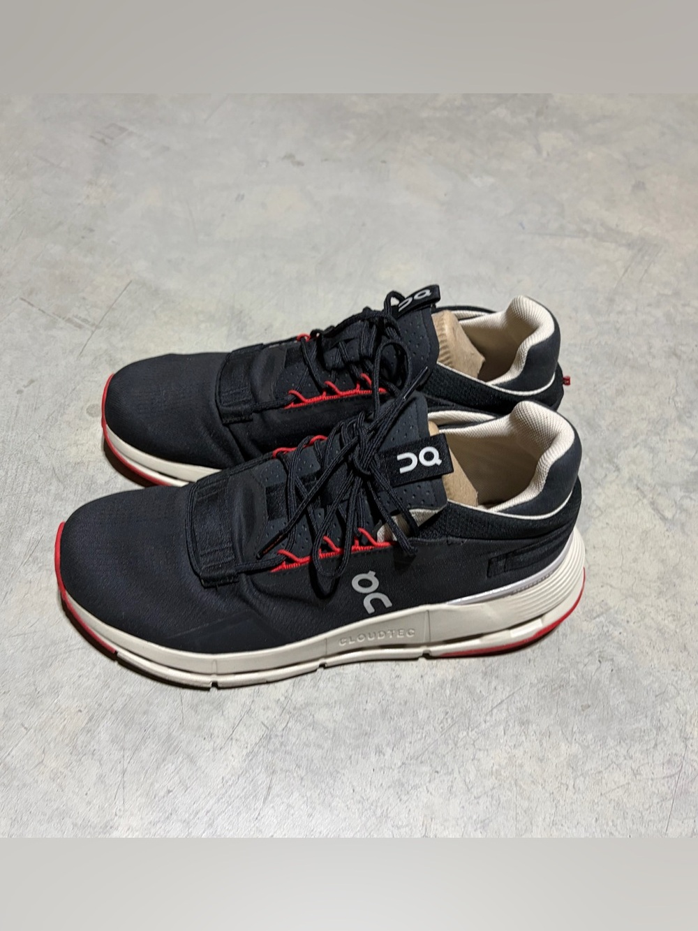 On Running Men's Athletic Shoes in Black and Red